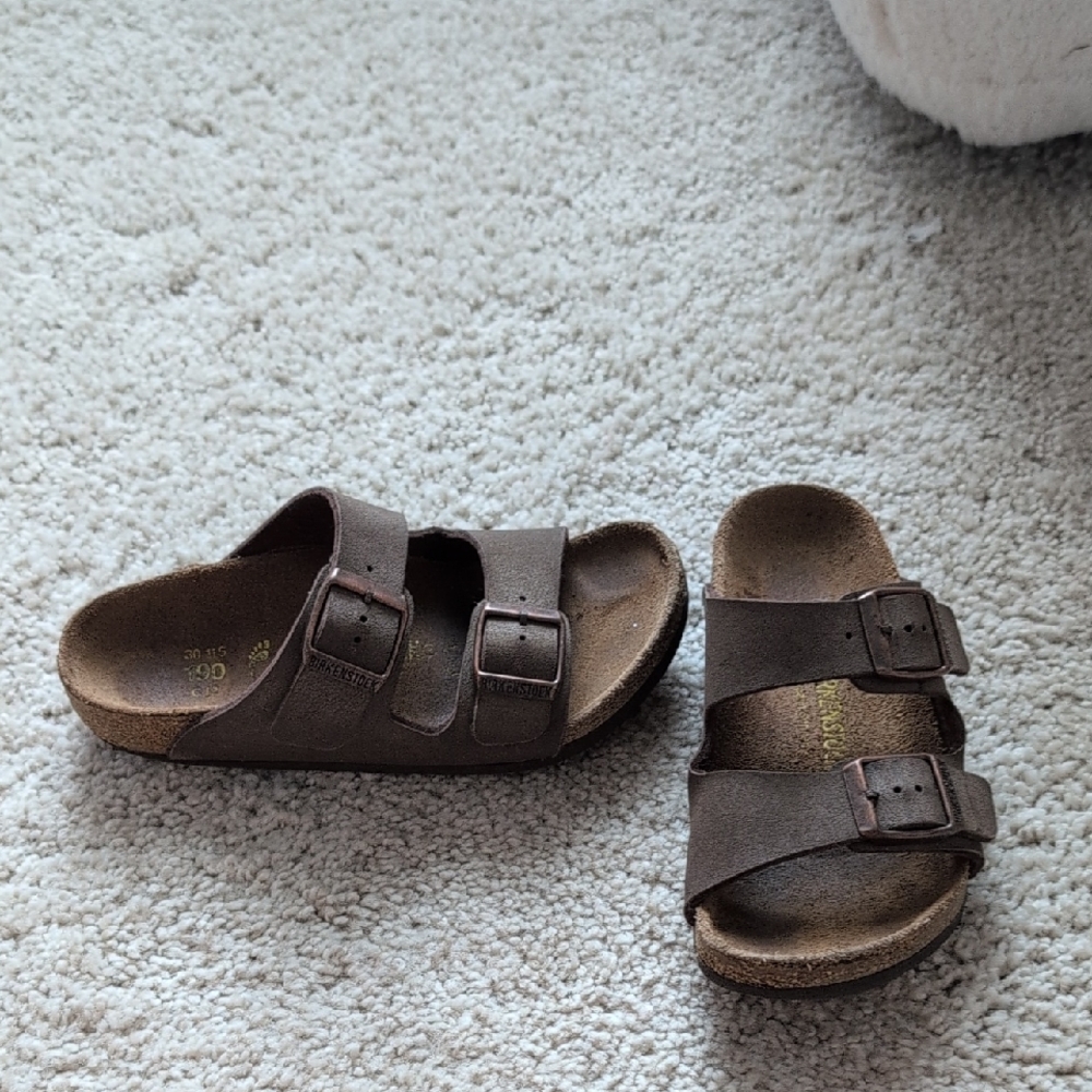 Birkenstock Brown Sandals with Adjustable Straps and Cork Footbed